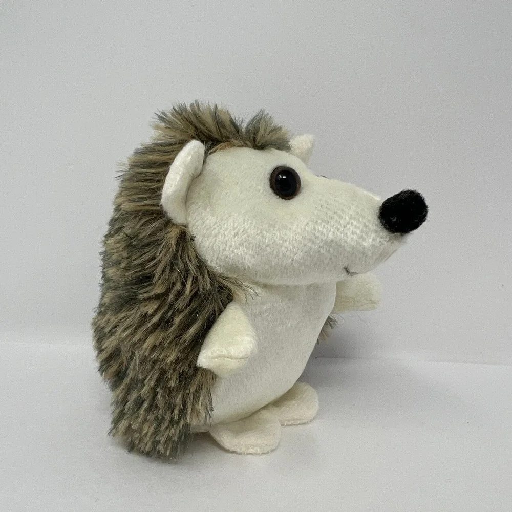 Keychain‎ Hedgehog Stuffed Animal Brown White Soft Plush 4 Inches.